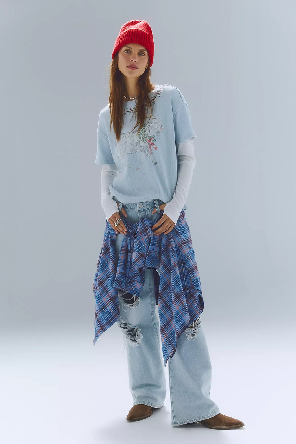 Free People- We The Free Merry Meowy Tee