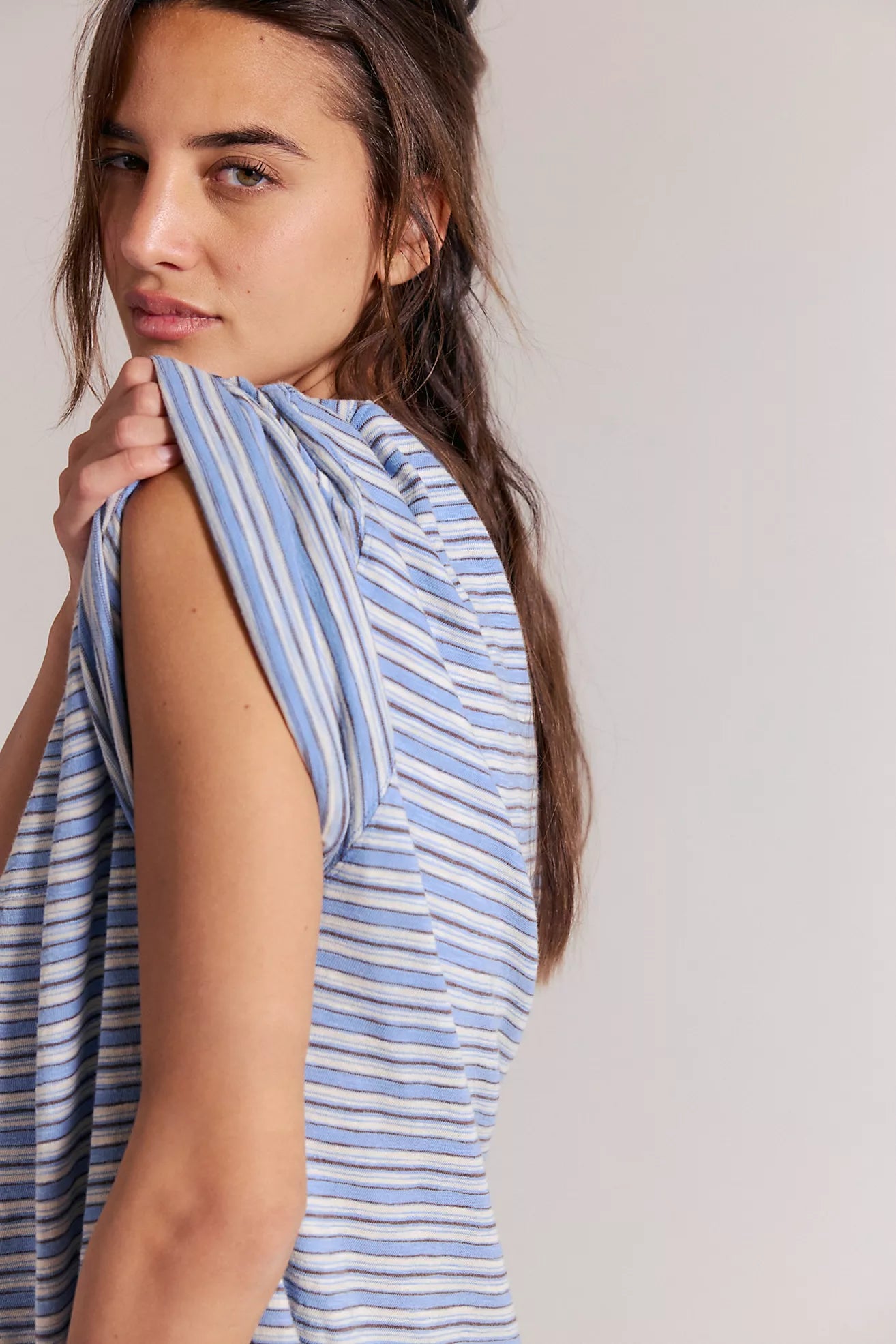 Free People- We The Free All Love Striped Pocket Tee