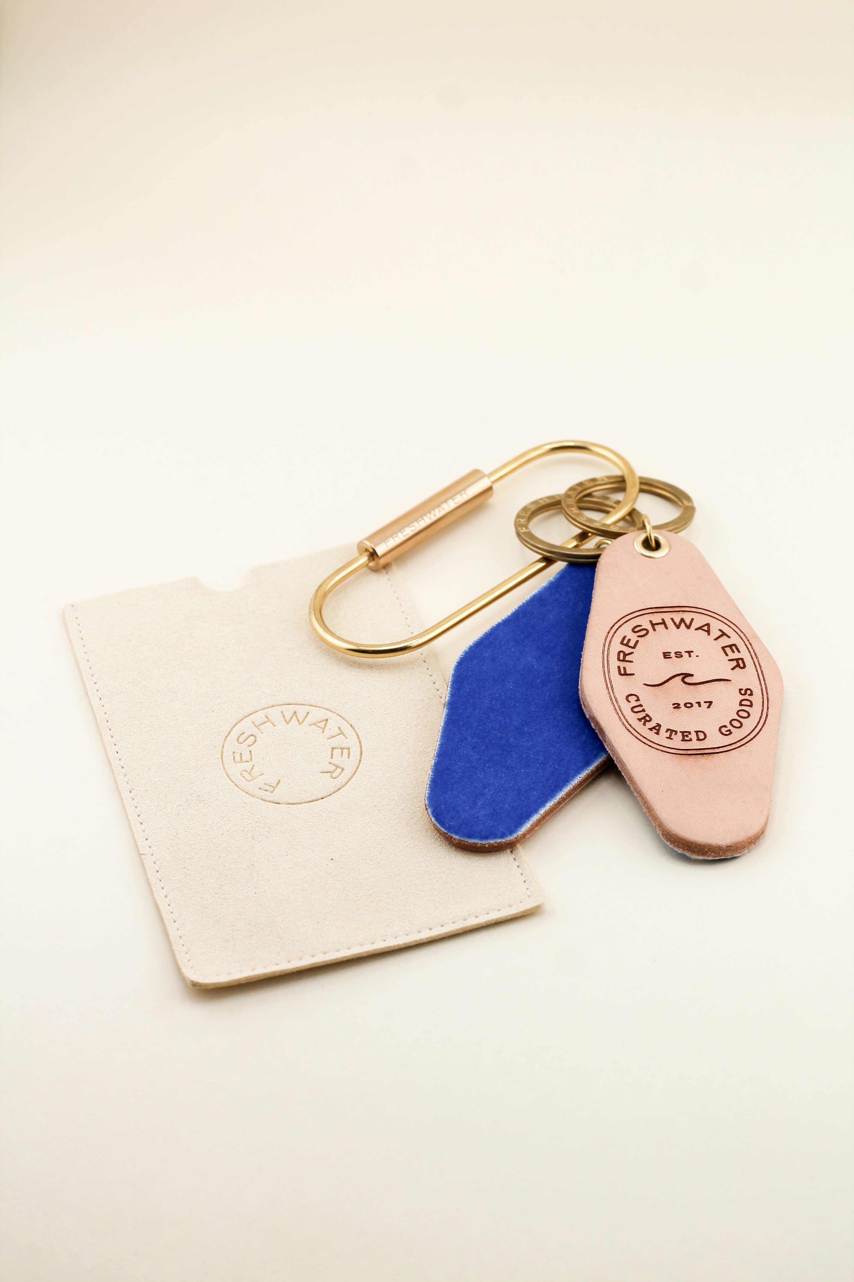 Freshwater Curated Goods- Custom Logo Hotel Leather Keychain