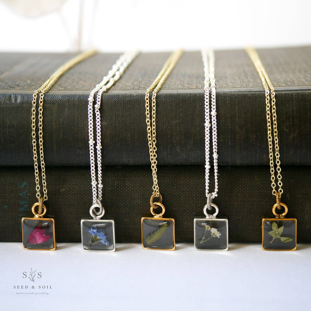 Seed & Soil- Small Square Pendant