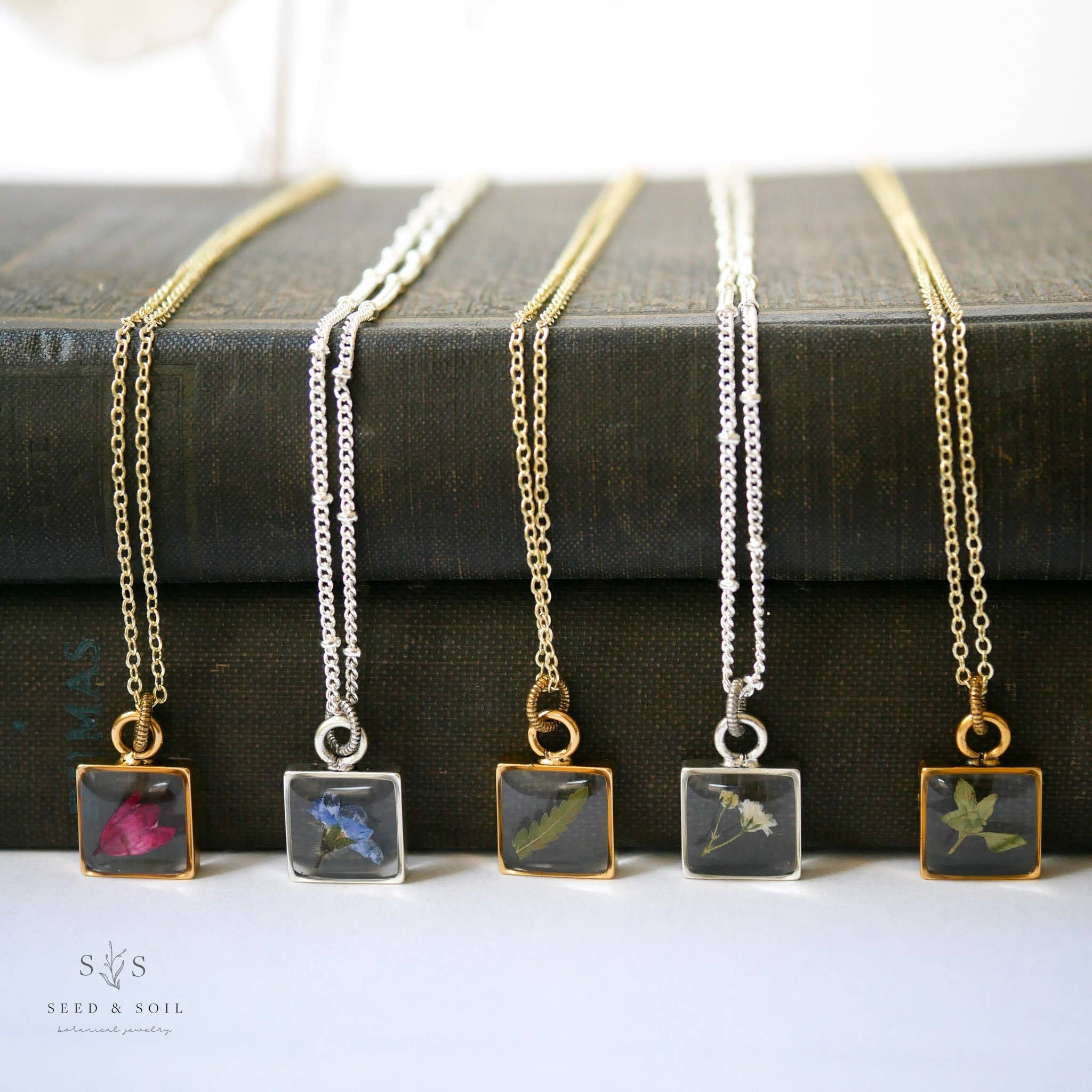 Seed & Soil- Small Square Pendant