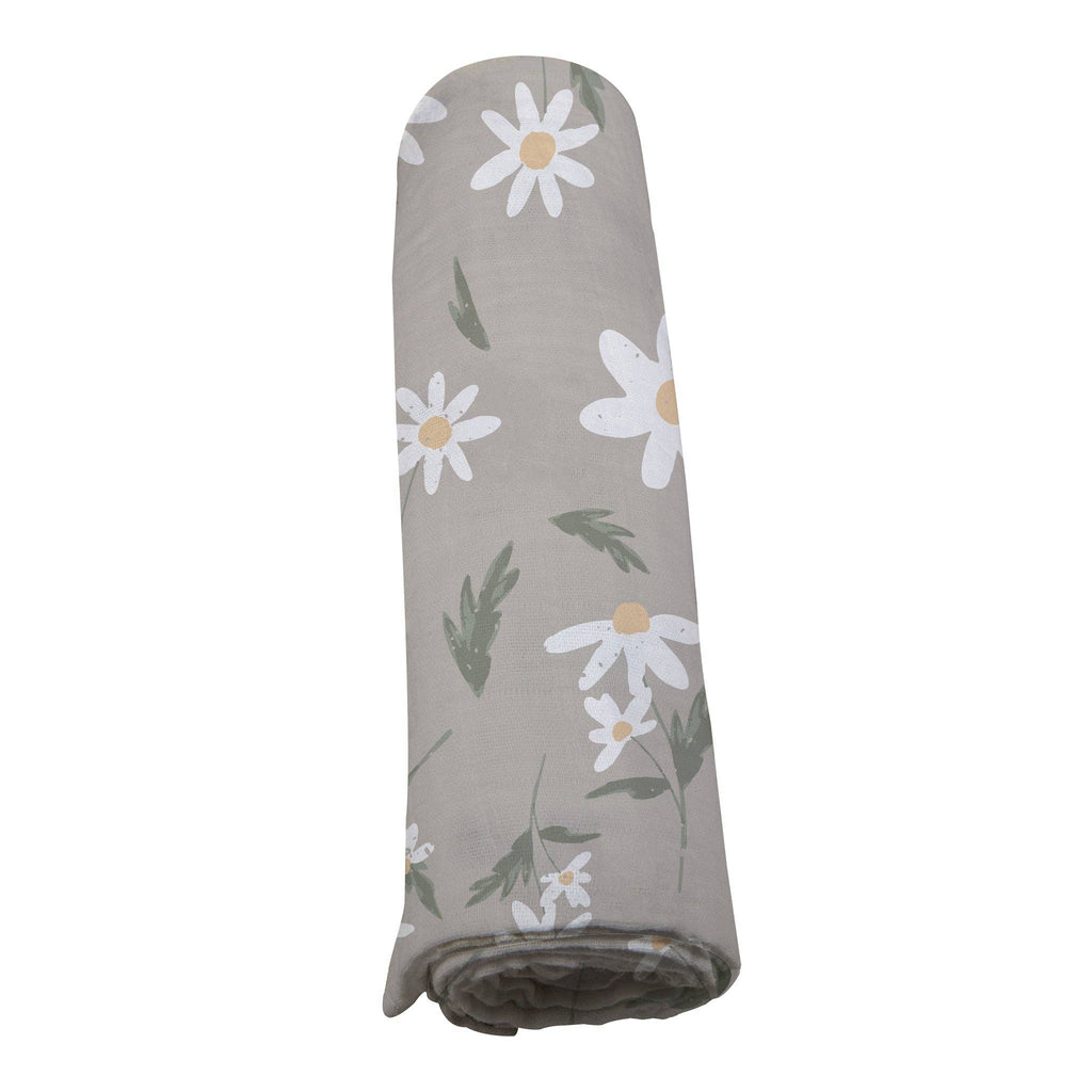 Newcastle Classics- White Daisy Bamboo Swaddle