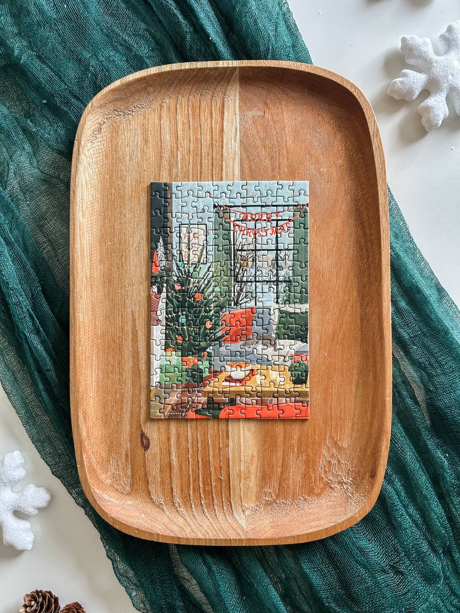 Spaghetti Tree- Cozy Christmas 150 Pc Mini Puzzle
