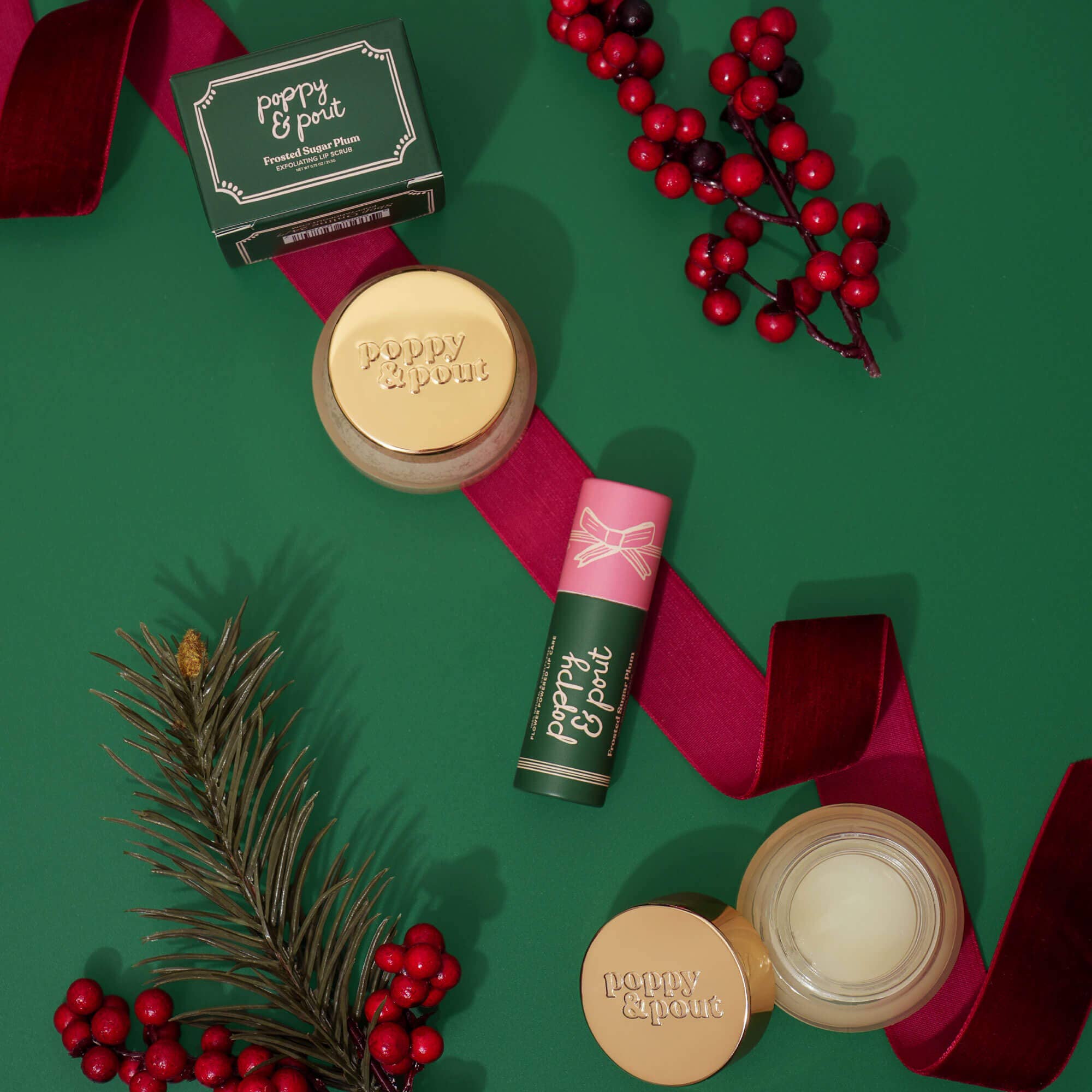 Poppy & Pout- Frosted Sugar Plum Limited Edition, Lip Scrub, Holiday