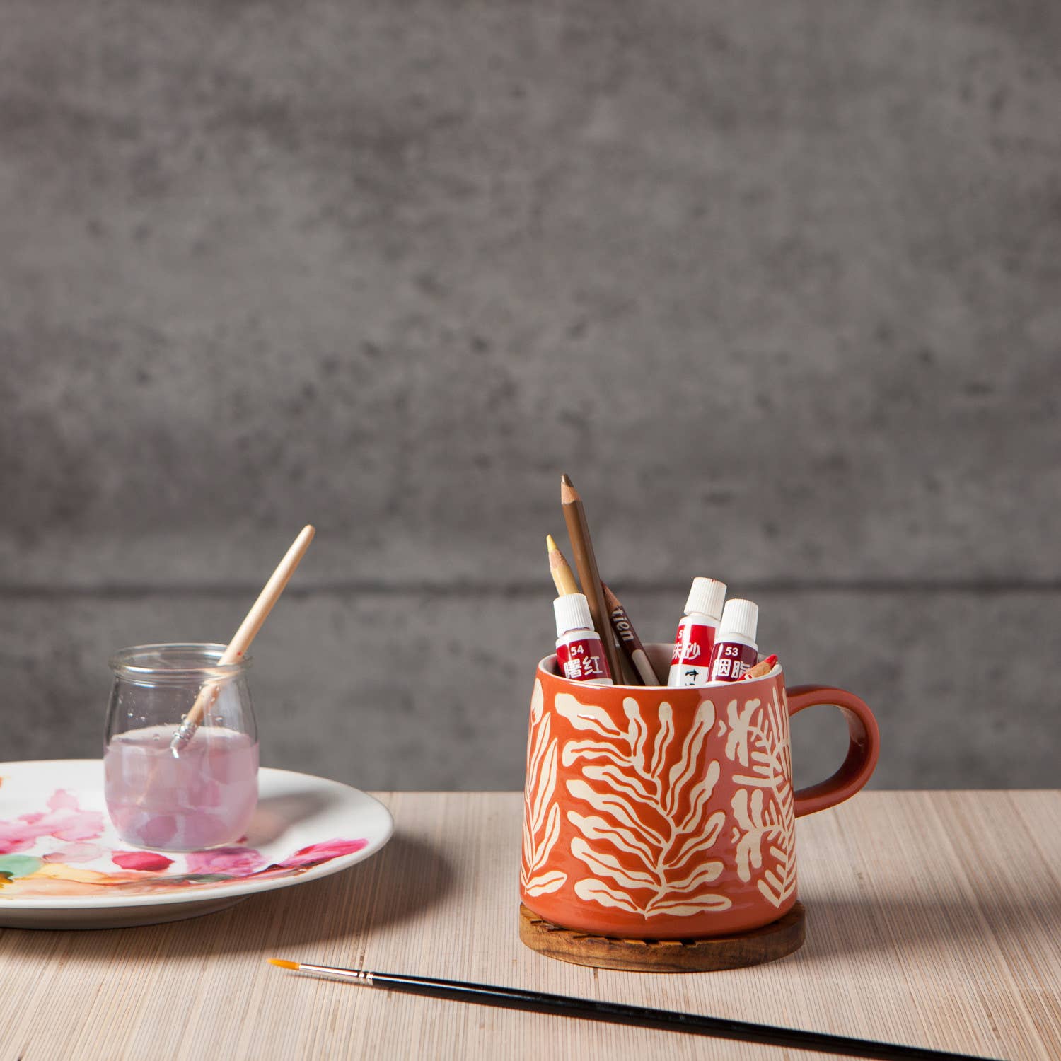 Danica Studio- Entwine Imprint Stoneware Mugs 12 oz