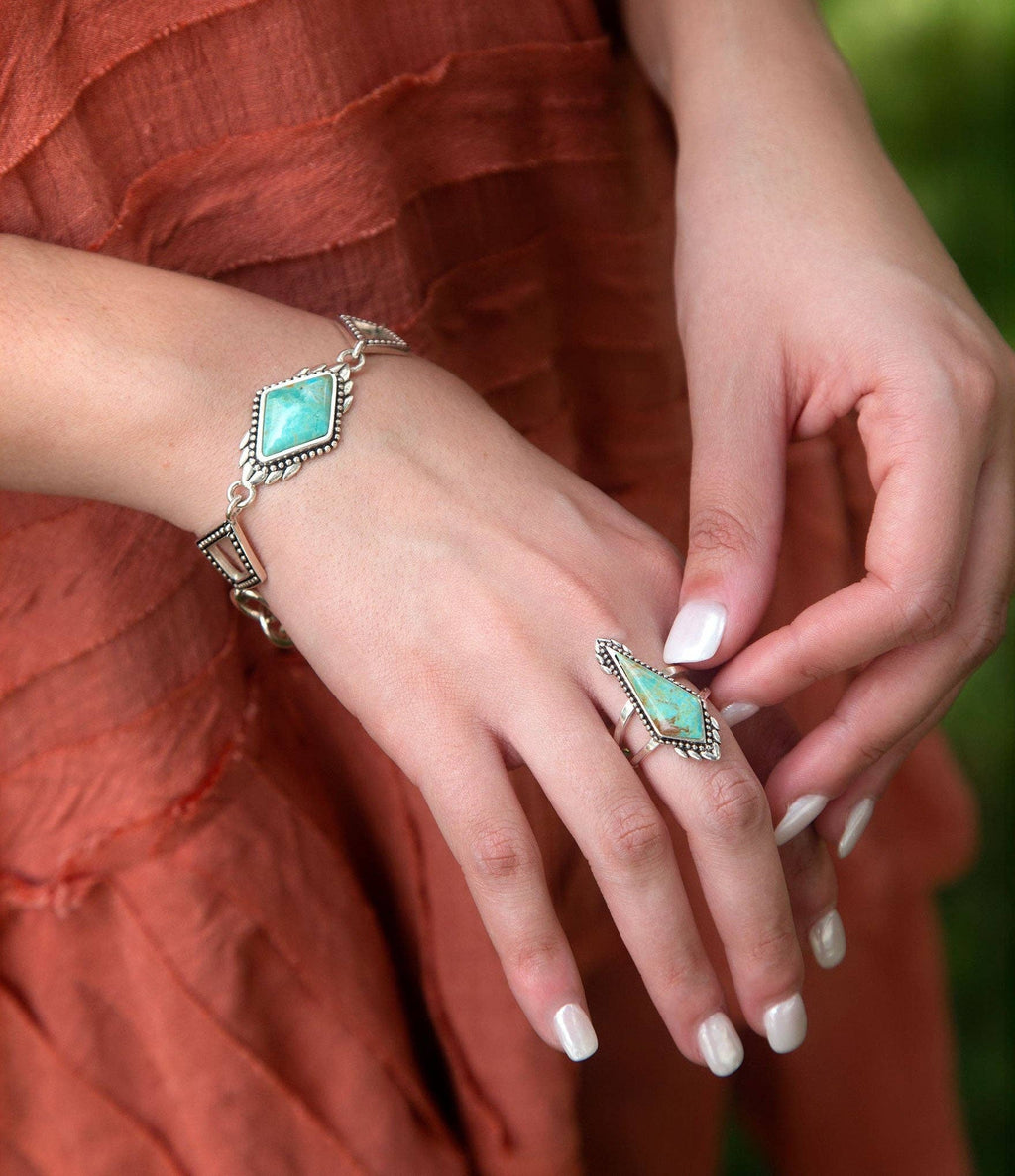 Barse Jewelry- Anemone Blue Turquoise and Sterling Silver Statement Ring