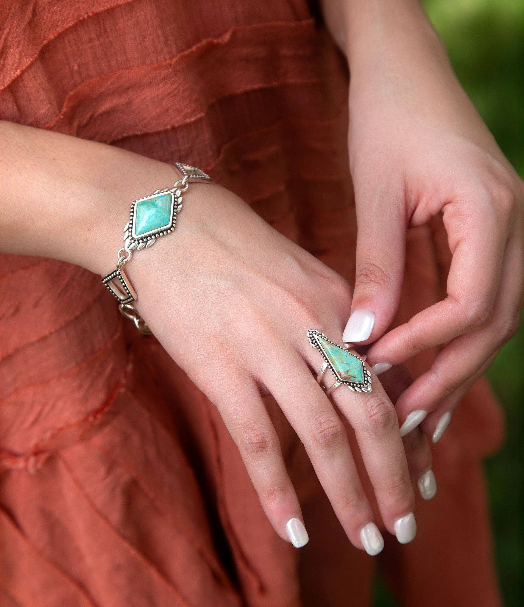 Barse Jewelry- Anemone Blue Turquoise and Sterling Silver Statement Ring