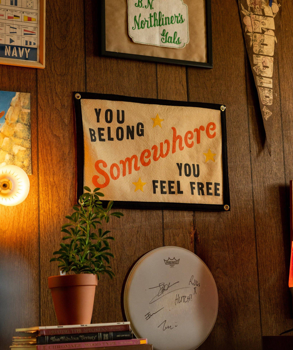 Oxford Pennant- You Belong Somewhere You Feel Free Camp Flag • Tom Petty x Oxford Pennant