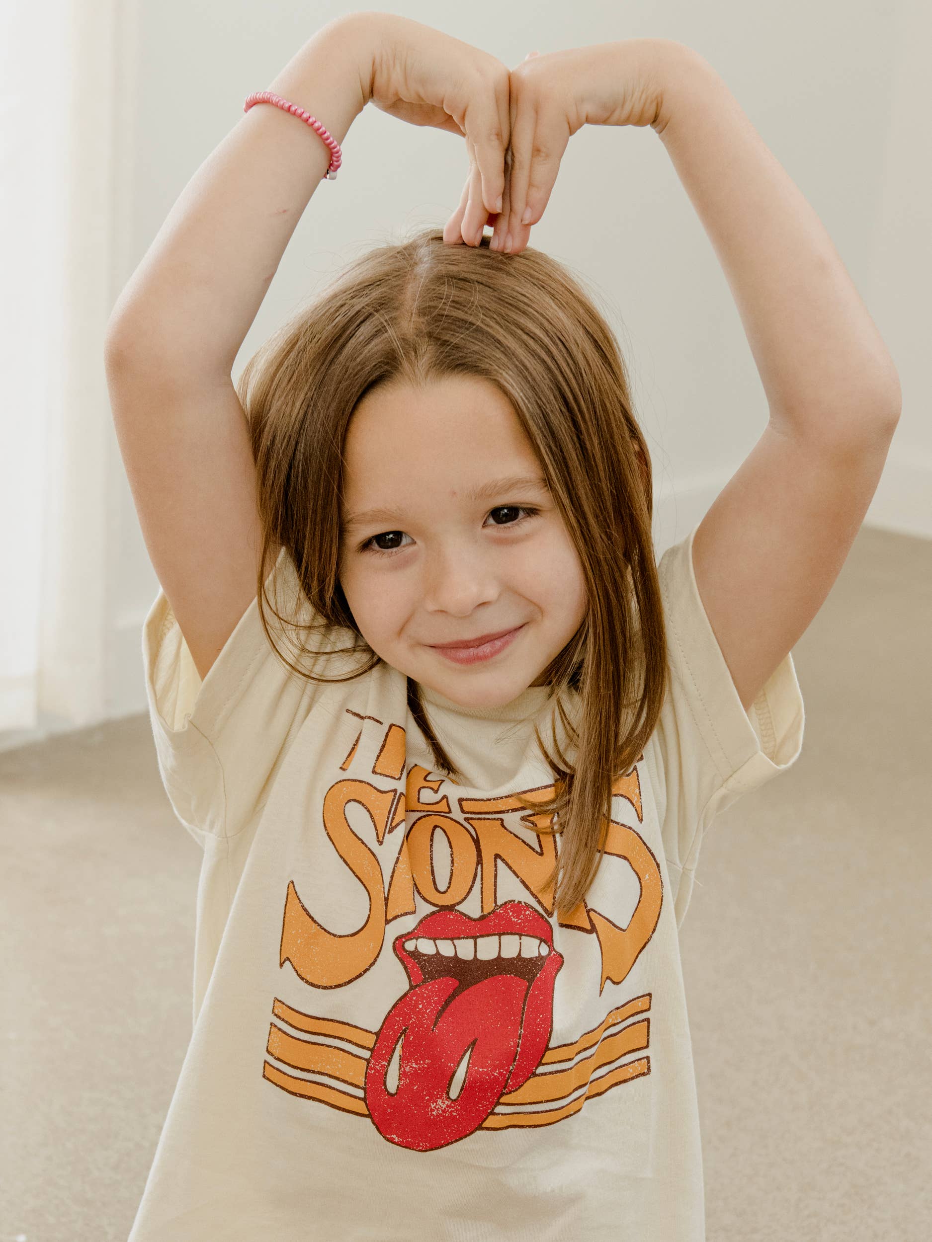 LivyLu- Children's Rolling Stones Stoned Cream Licensed Graphic Tee