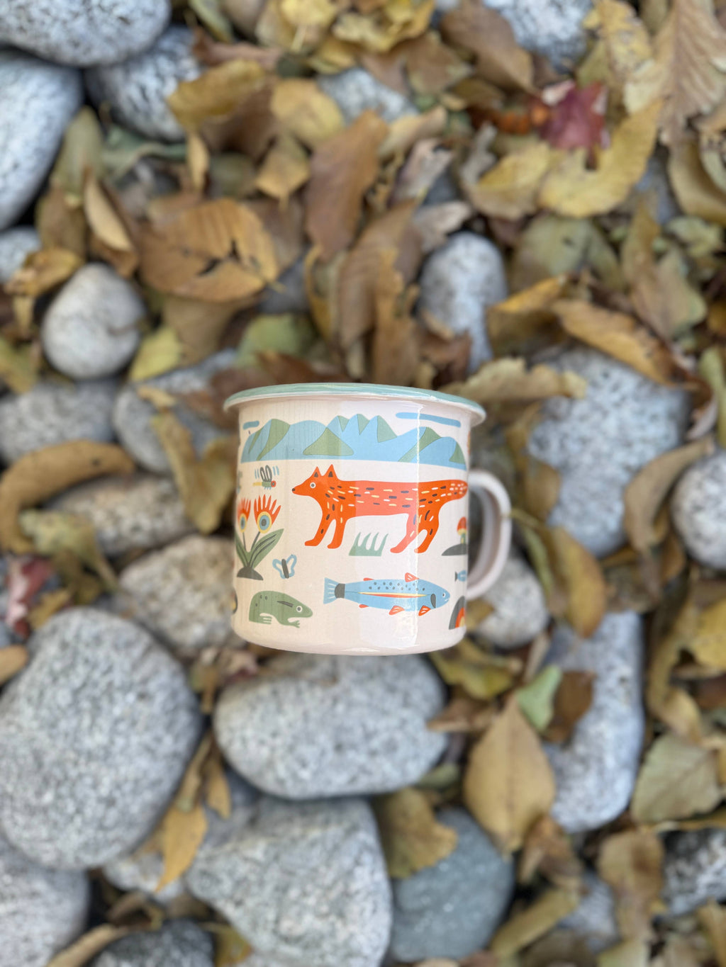 Trek Light- Enamel Coffee & Camp Mug Mountain Stream | 16oz | Trout
