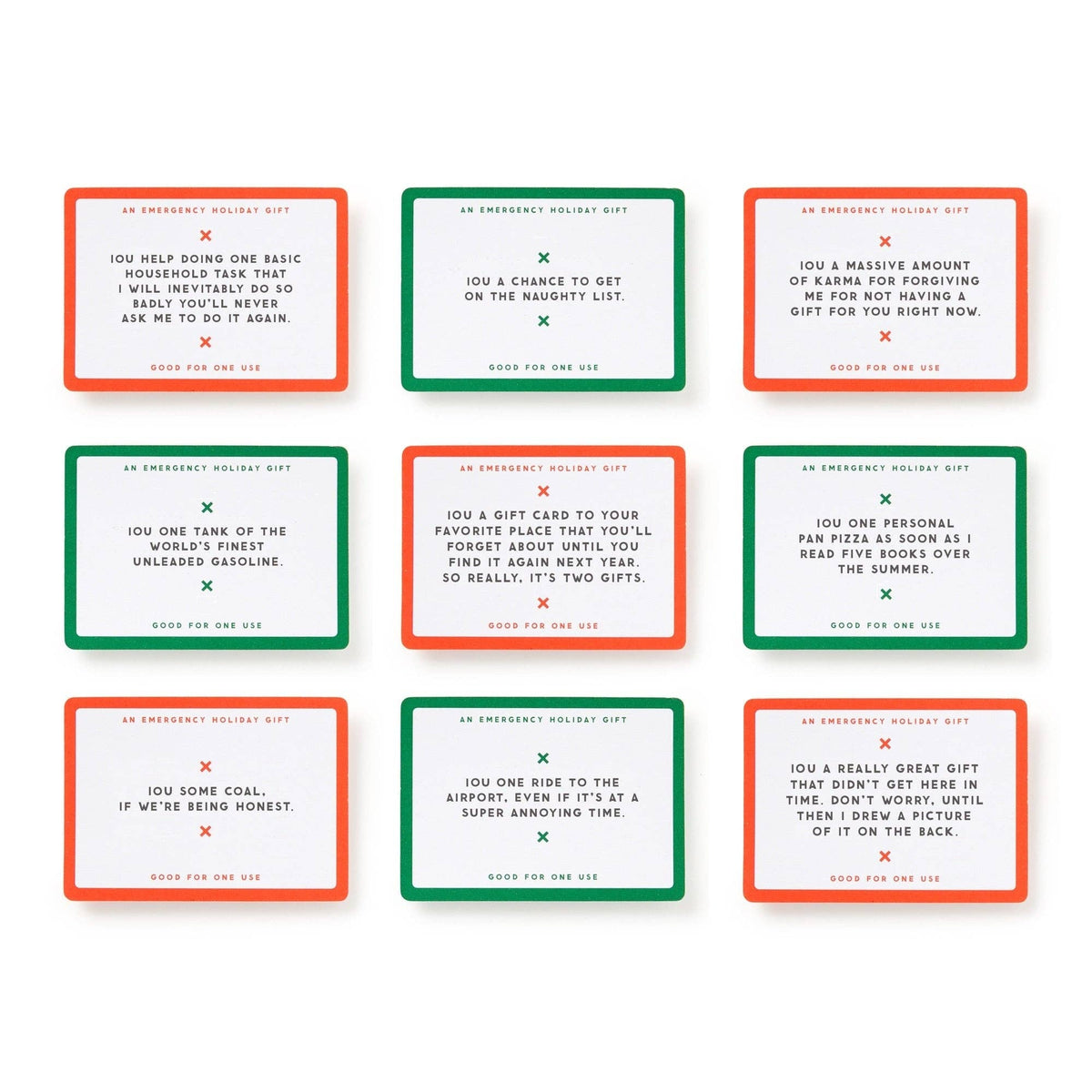 Brass Monkey- Emergency Holiday IOUs Card Set