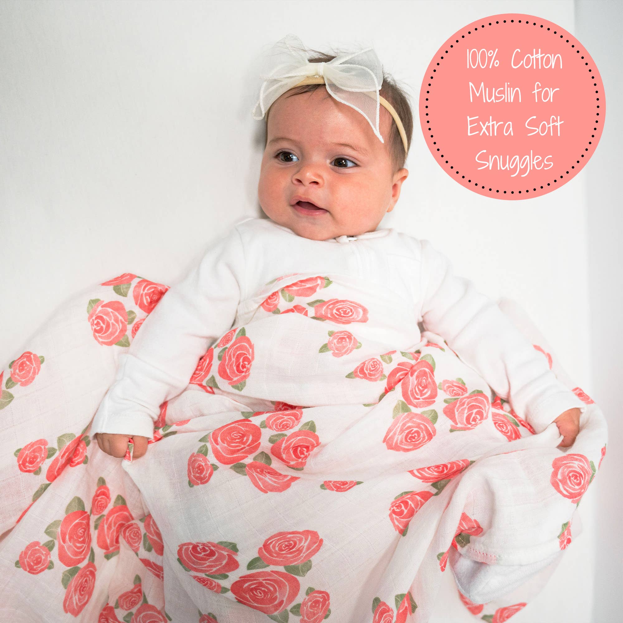 LollyBanks- Blooming Elegance Baby Muslin Swaddle Blanket