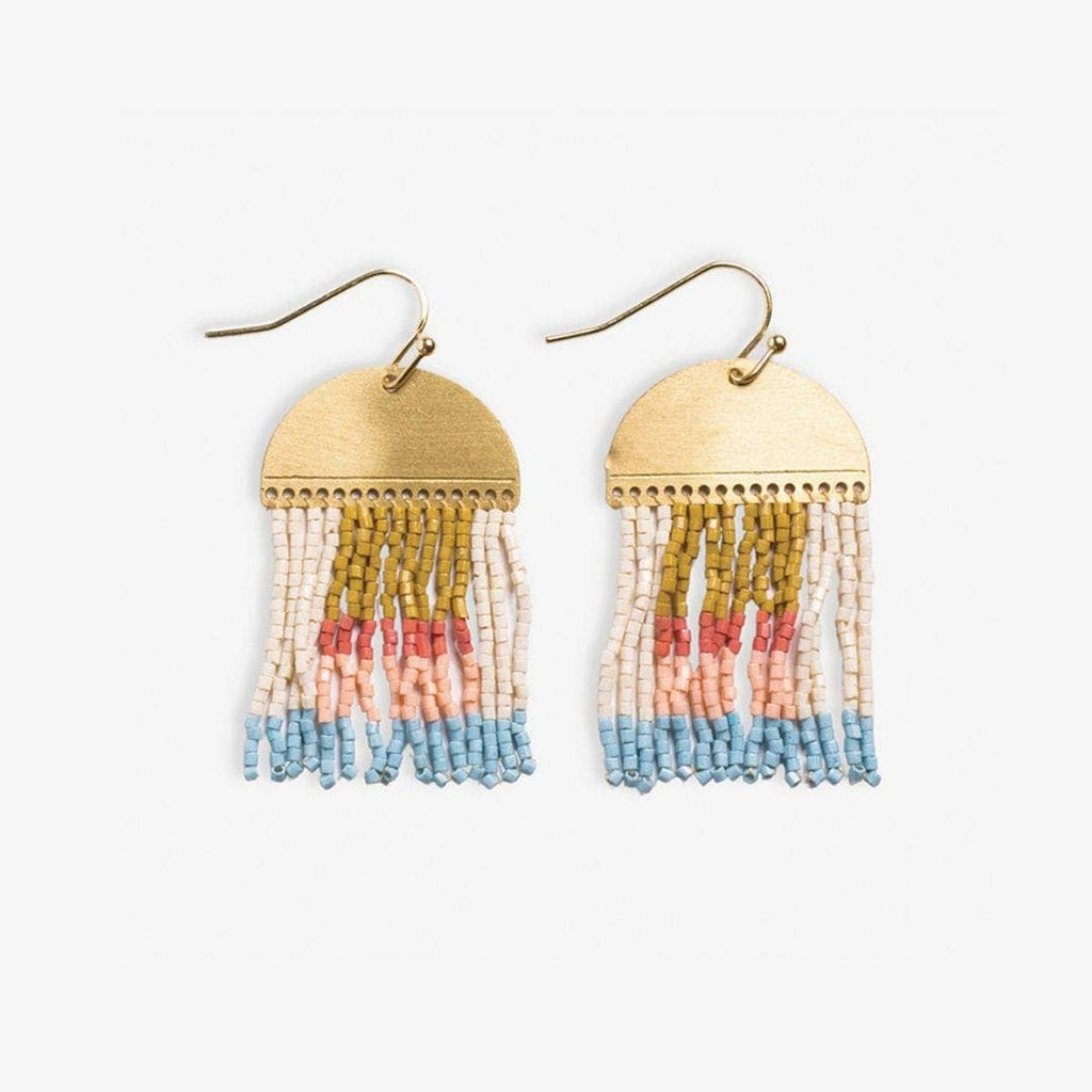 INK + ALLOY- Birdie Abstract Beaded Fringe Earrings Amalfi Wholesale
