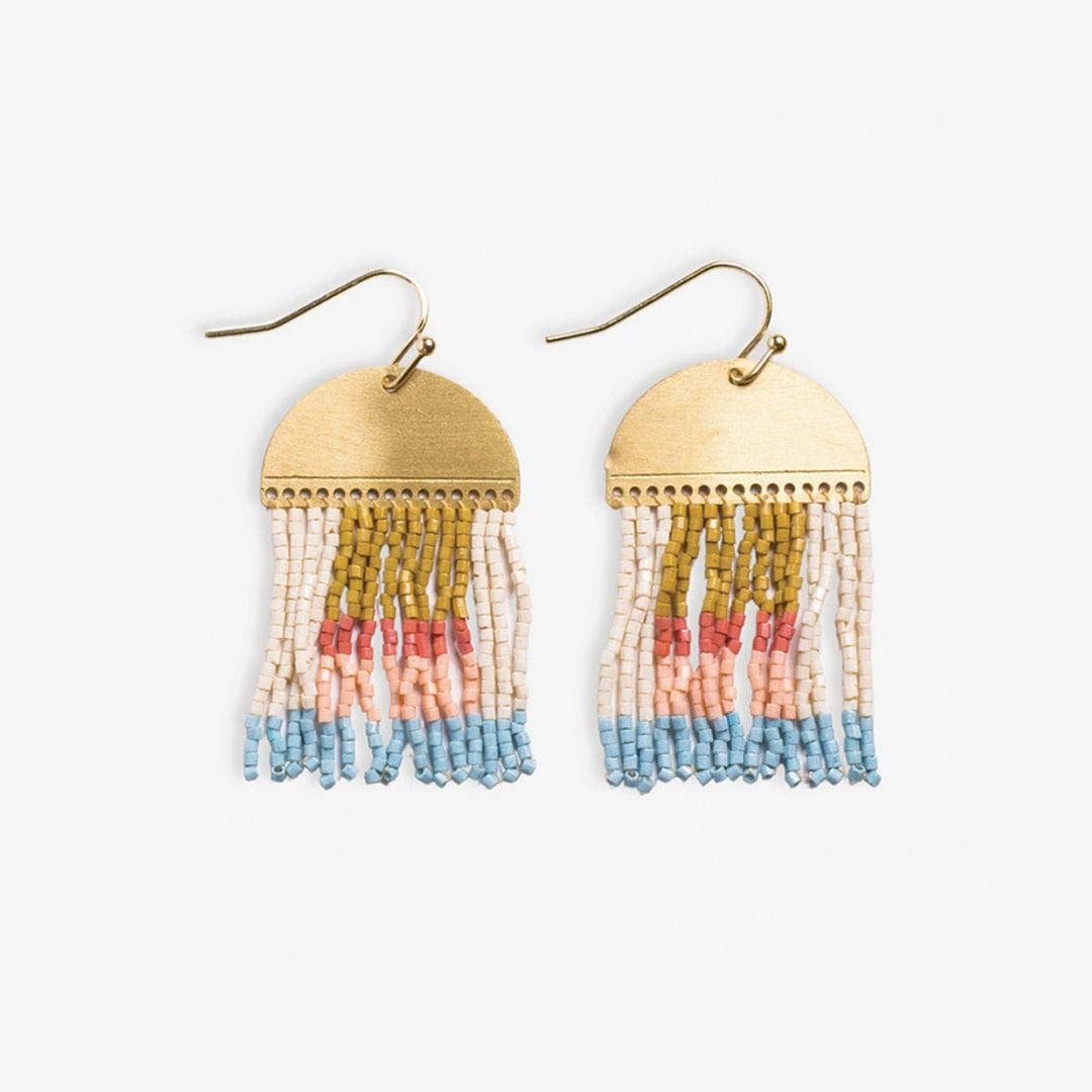 INK + ALLOY- Birdie Abstract Beaded Fringe Earrings Amalfi Wholesale