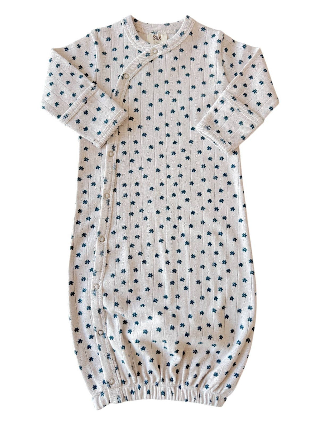 SIIX Collection- Blue Flower / Organic Pointelle Gown