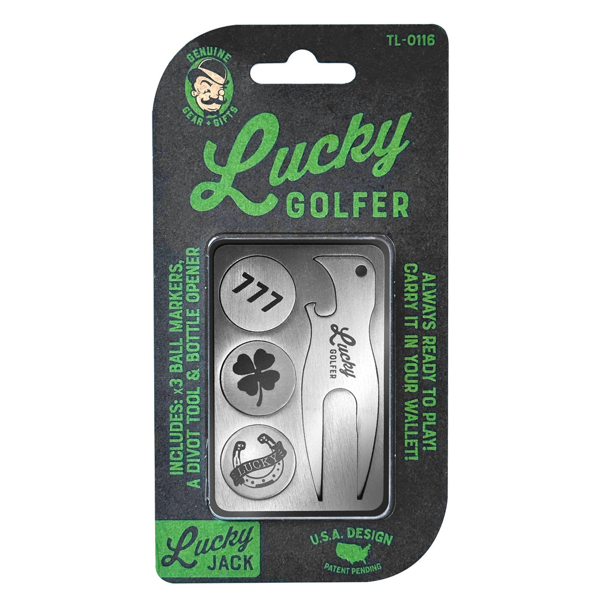 Lucky Jack- Lucky Golfer Adventure Card –  Golf Multi-Tool