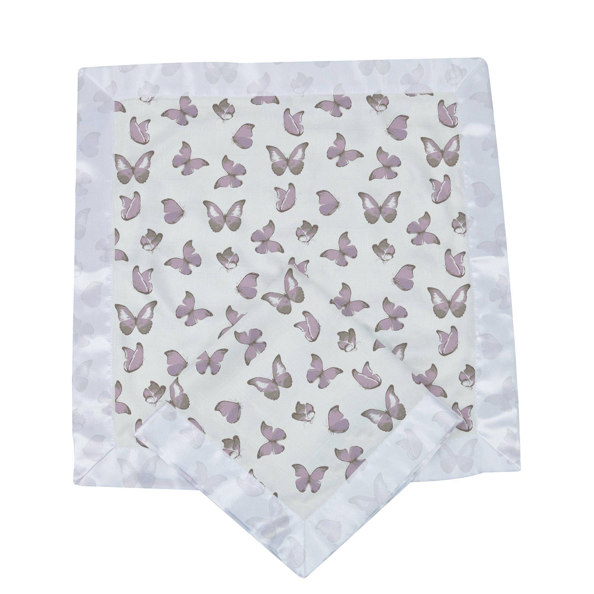 Newcastle Classics- Winsome Butterflies Cotton Muslin Security Baby Blankie