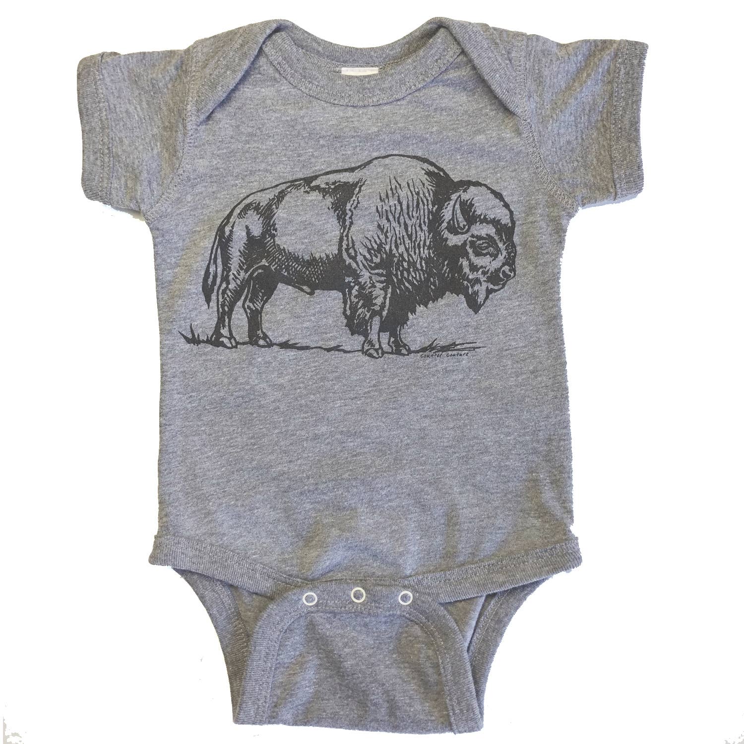 Counter Couture- Bison Baby Bodysuit Heather Grey