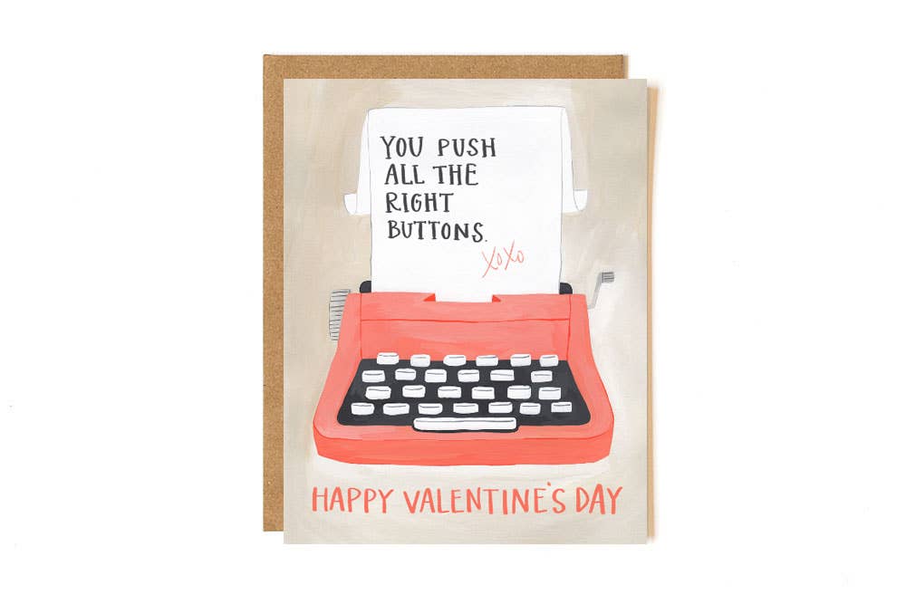 1canoe2- Typewriter Valentine's Day Greeting Card