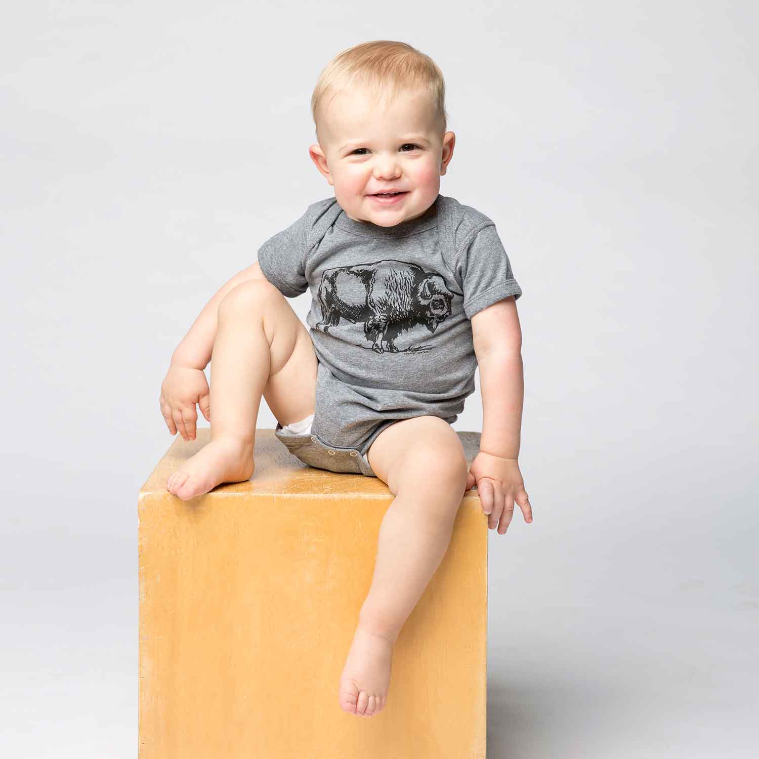 Counter Couture- Bison Baby Bodysuit Heather Grey