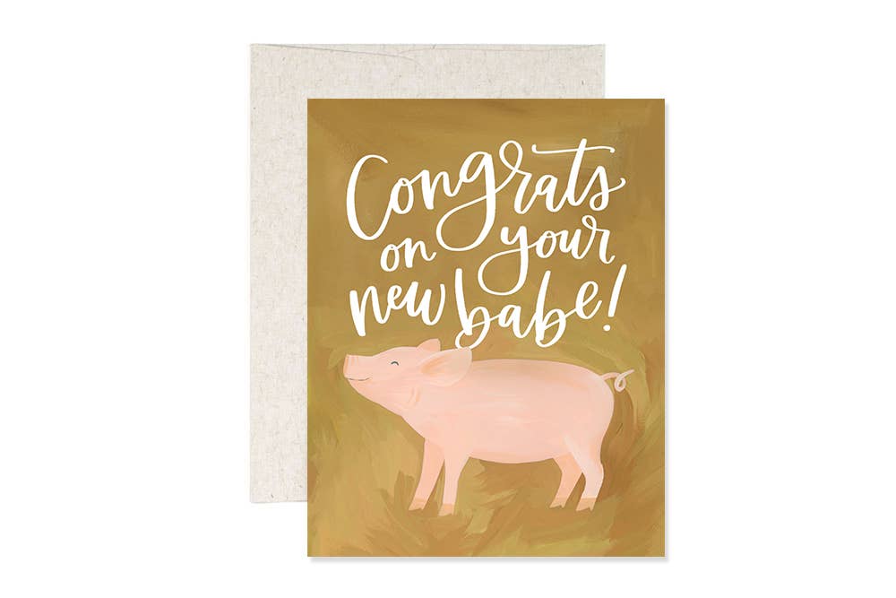 1canoe2- Baby Pig Greeting Card
