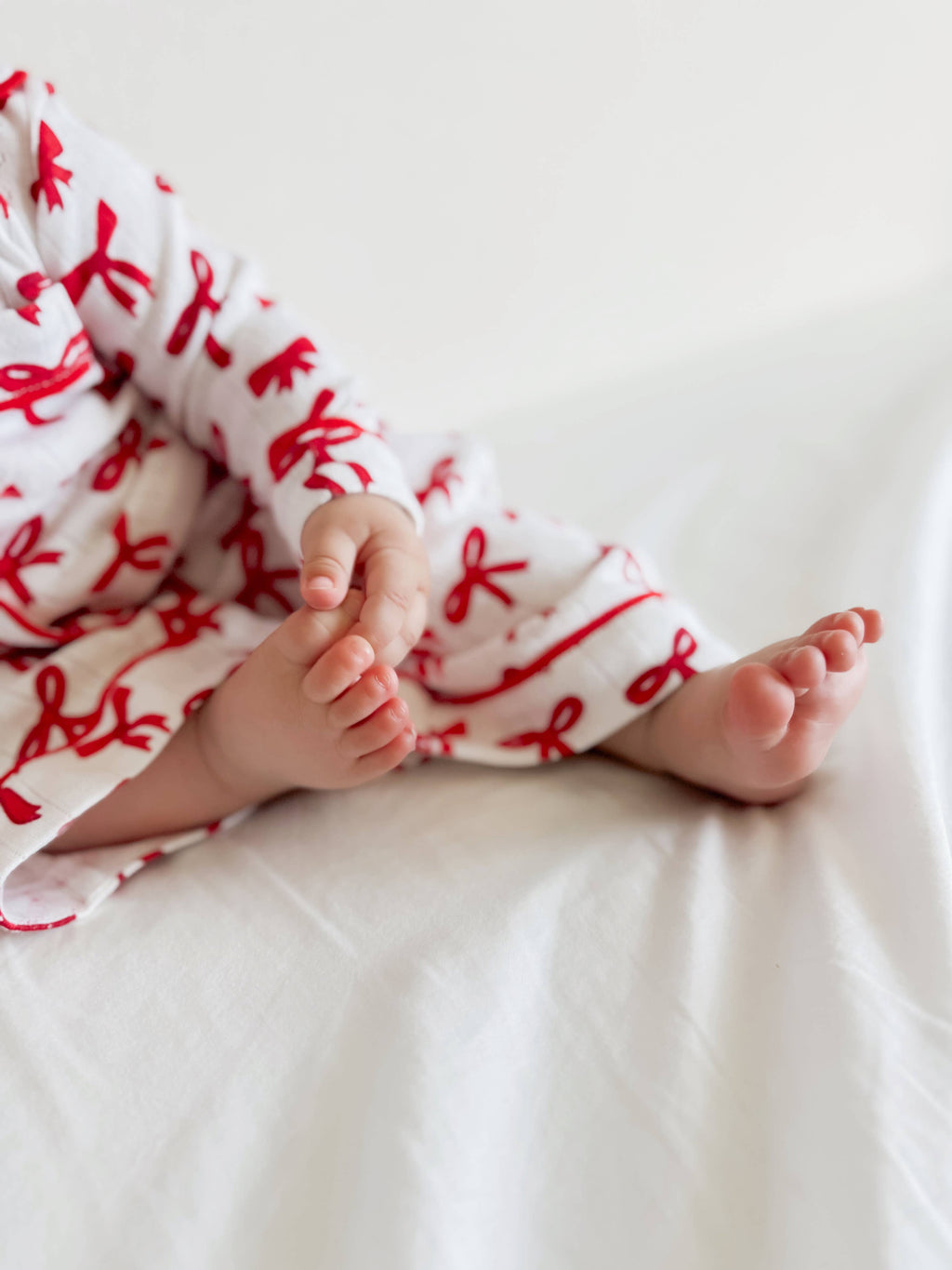 SIIX Collection- Red Bows / Organic Pointelle Lounge Set