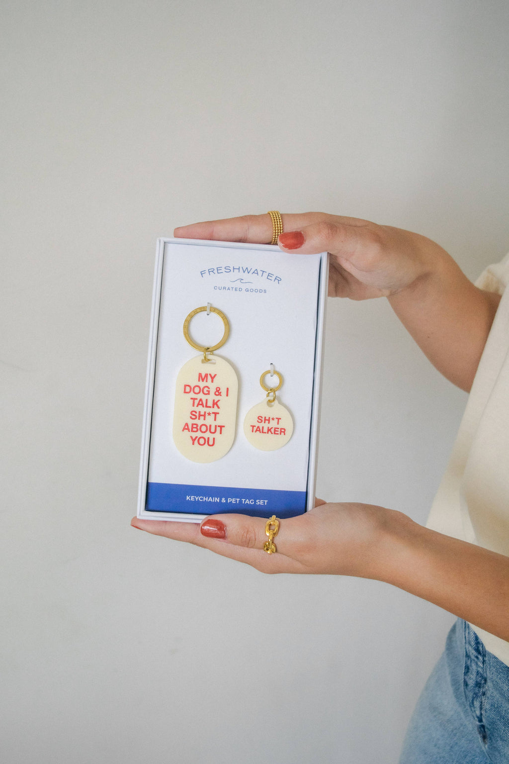 Freshwater Curated Goods- Sh*t Talker Keychain & Pet Tag Gift Set