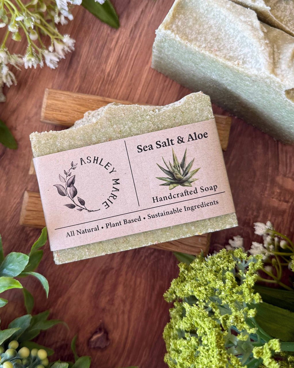 Ashley Marie Soap- Sea Salt & Aloe Soap | Natural Salt Bar | Long Lasting