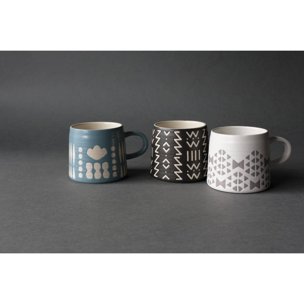 Danica Studio- Collage Imprint Stoneware Mugs 12 oz