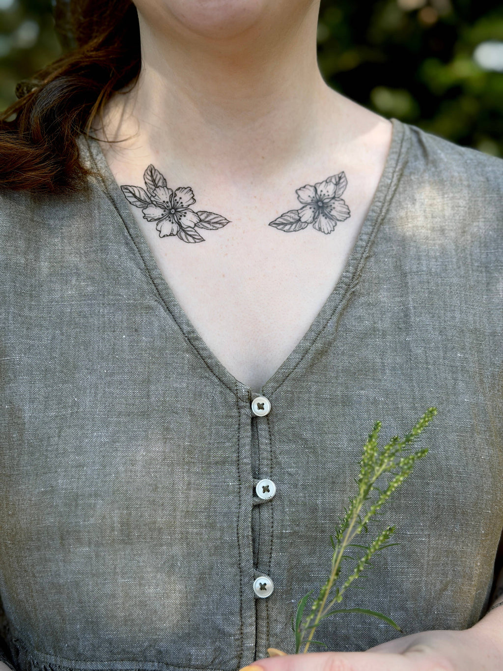 NatureTats- Cherry Flower Temporary Tattoo