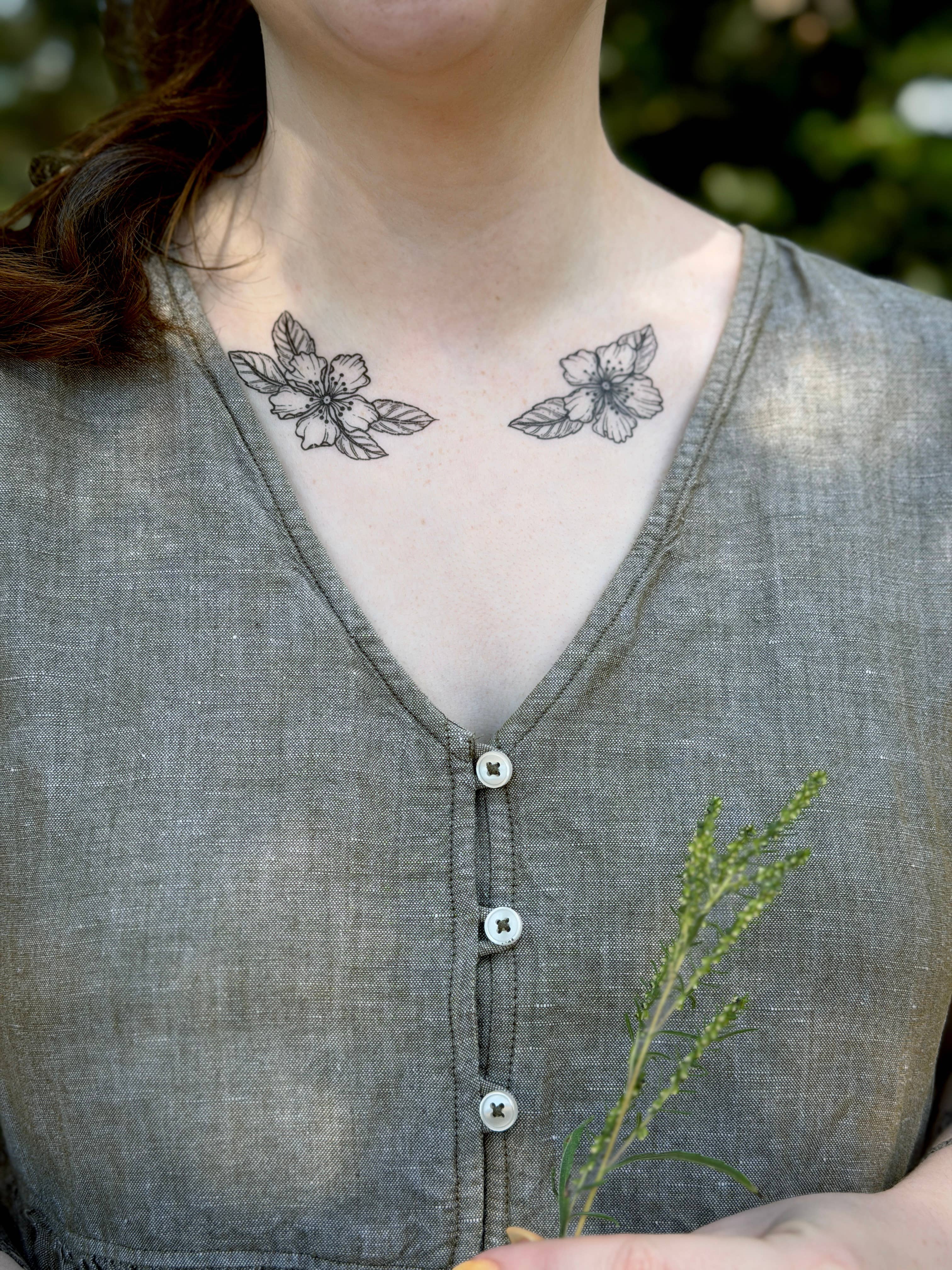 NatureTats- Cherry Flower Temporary Tattoo