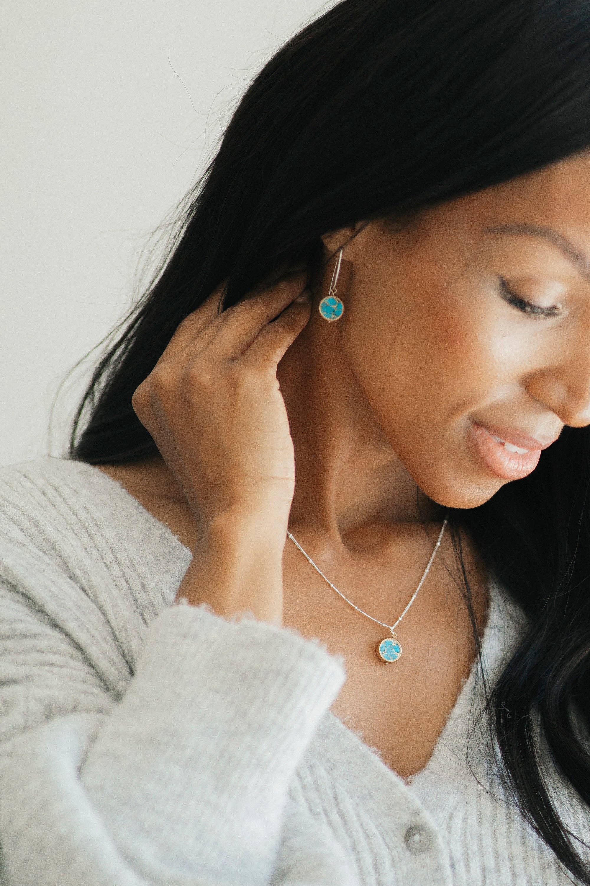 Reva Grey- Veda Mosaic Turquoise Earring