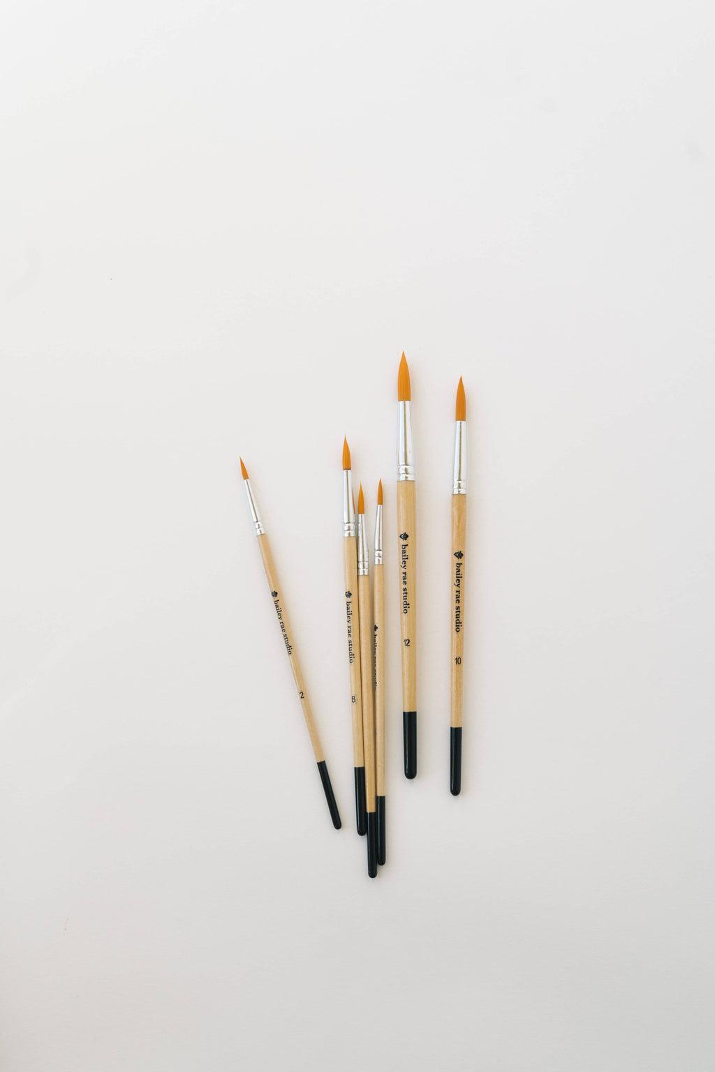 Bailey Rae Studio- Round Tip Watercolor Brush Set -- 6 piece