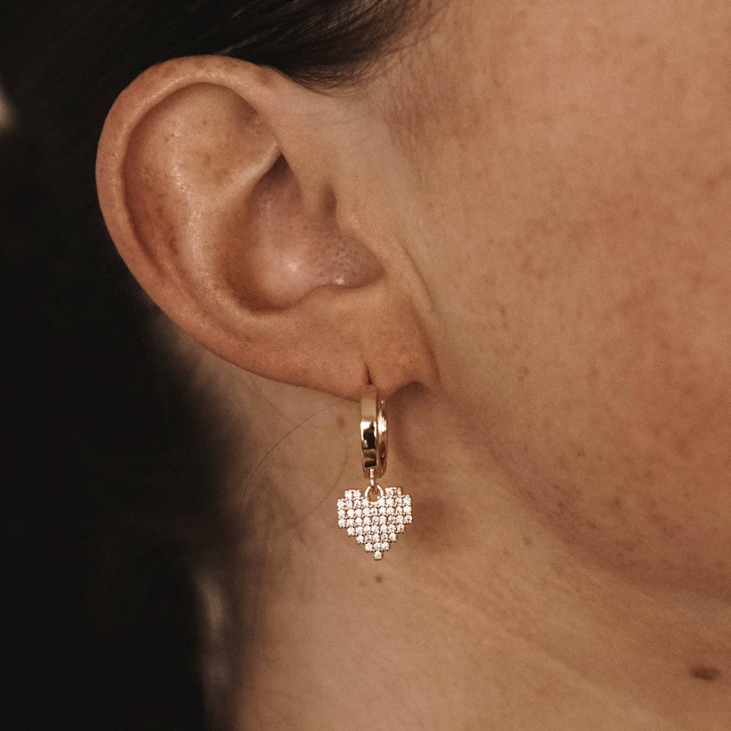 Reva Grey- Heart Drop Earring