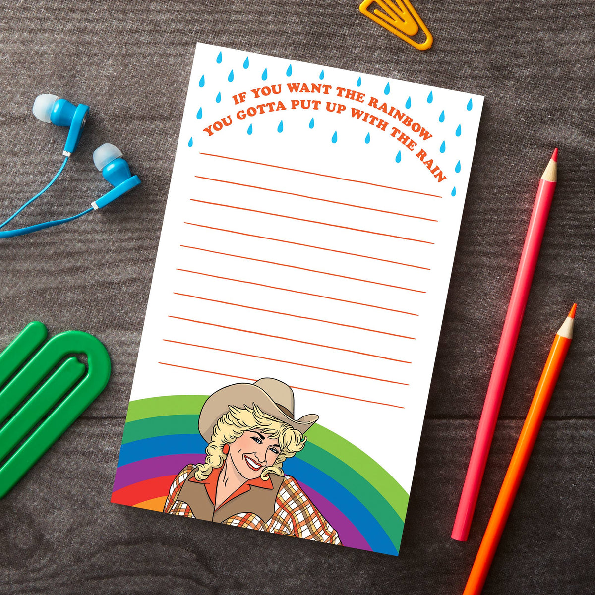 THE FOUND- Notepad: Dolly Cowgirl Rainbow Stationery