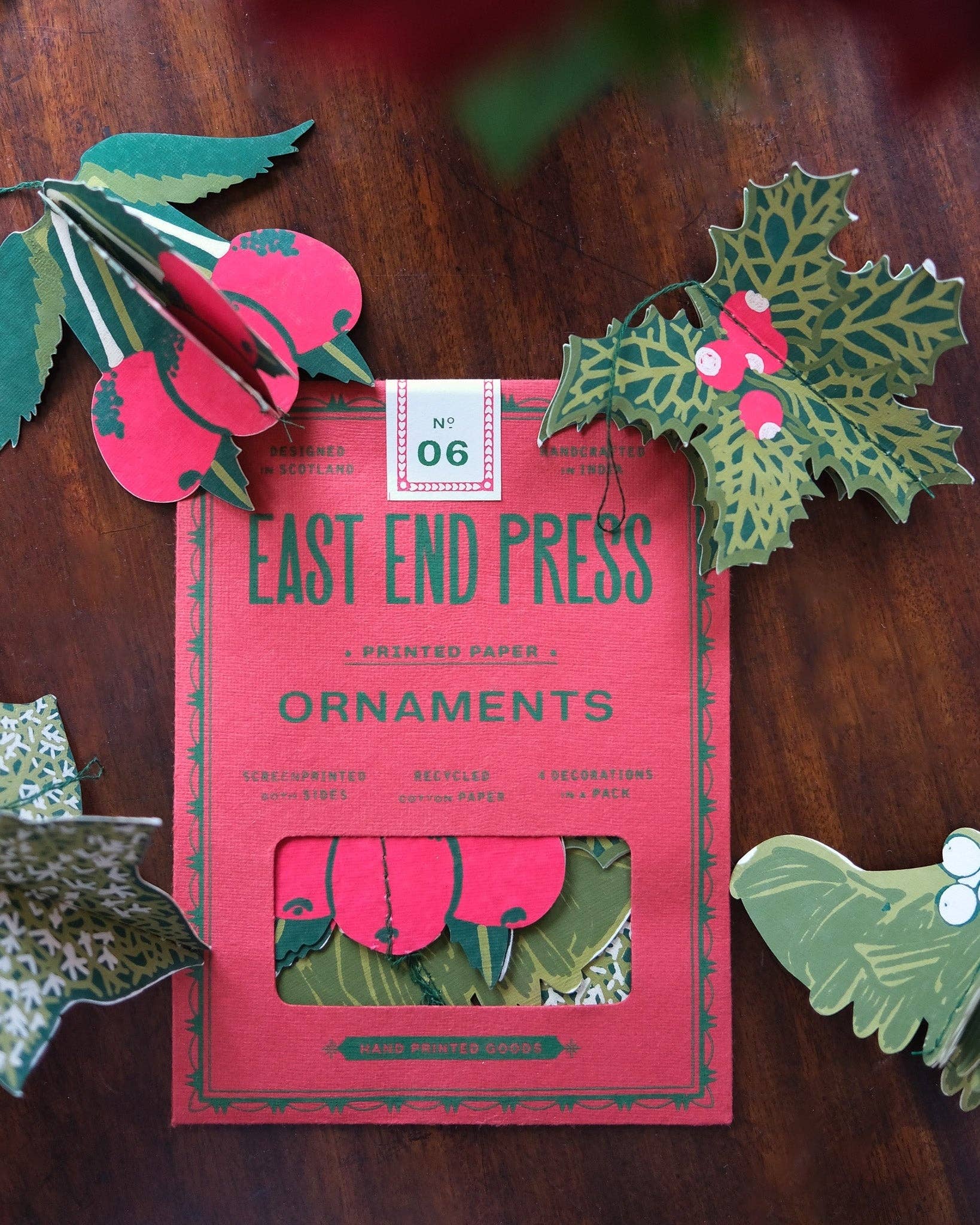 East End Press- Festive Foliage Paper Ornaments
