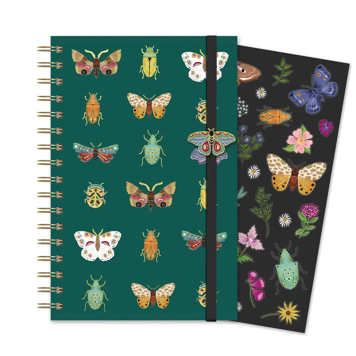 Studio Oh!- Midnight Garden Medium Spiral Notebook with Enamel Charm