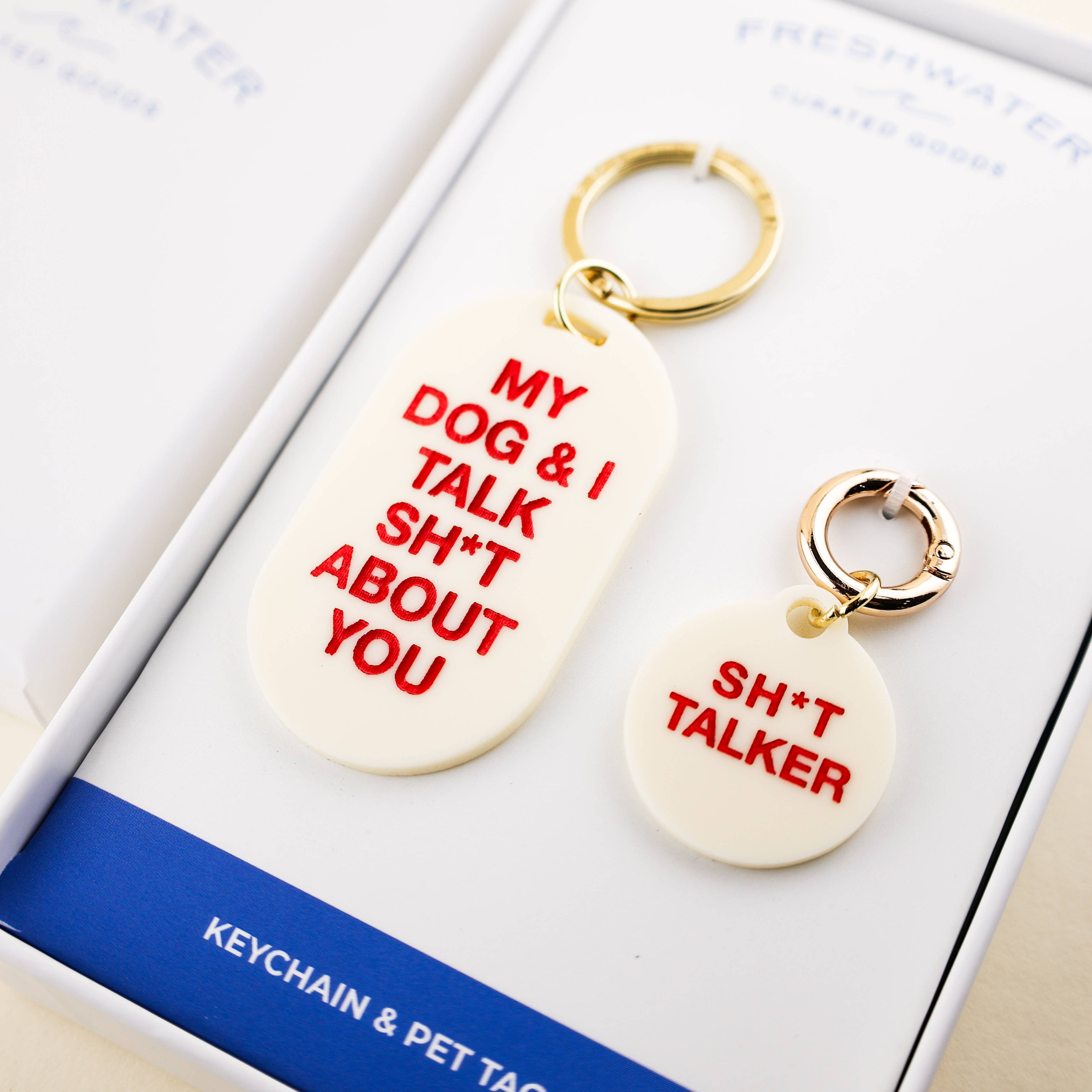 Freshwater Curated Goods- Sh*t Talker Keychain & Pet Tag Gift Set