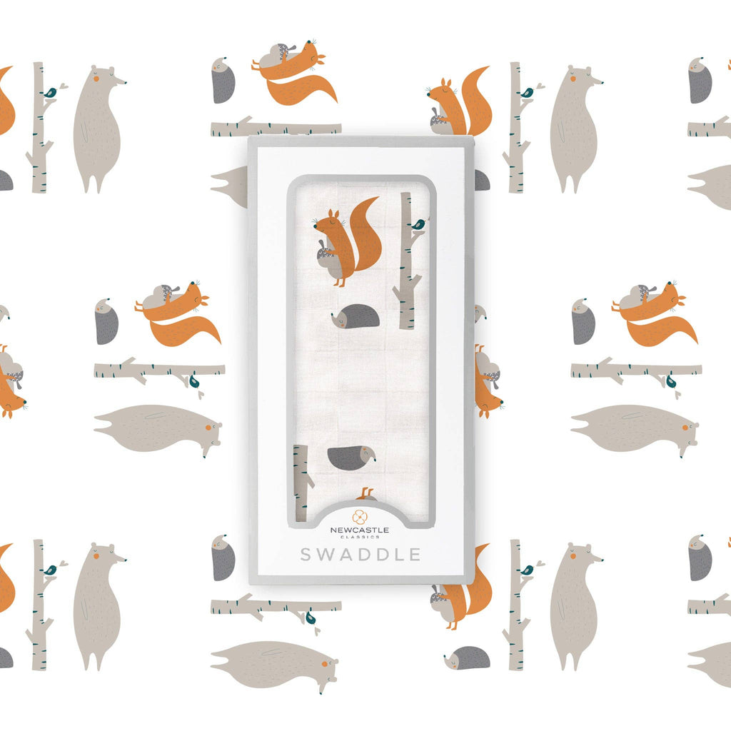 Newcastle Classics- Forest Friends Cotton Muslin Swaddle
