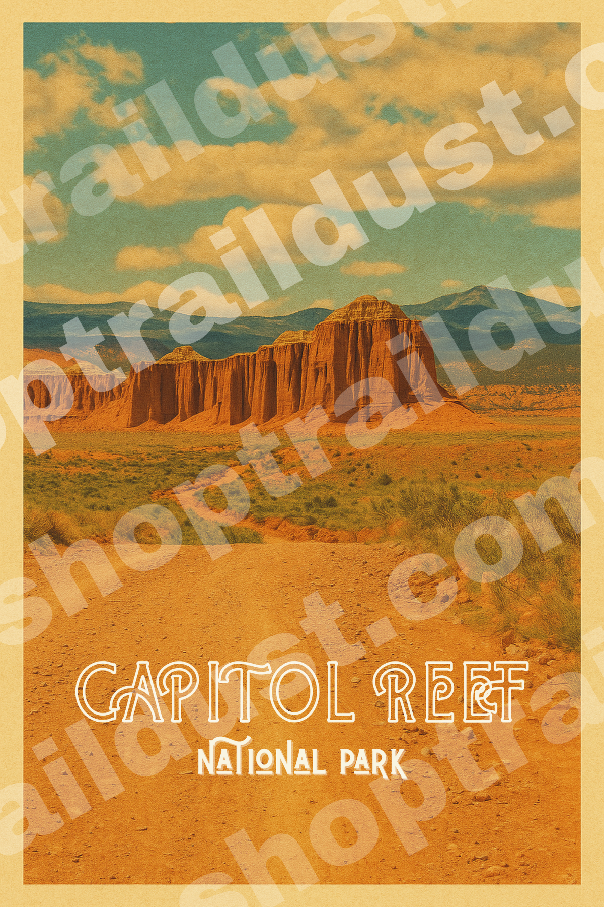 Traildust Goods- Capitol Reef National Park Vintage Inspired 4x6 Postcards