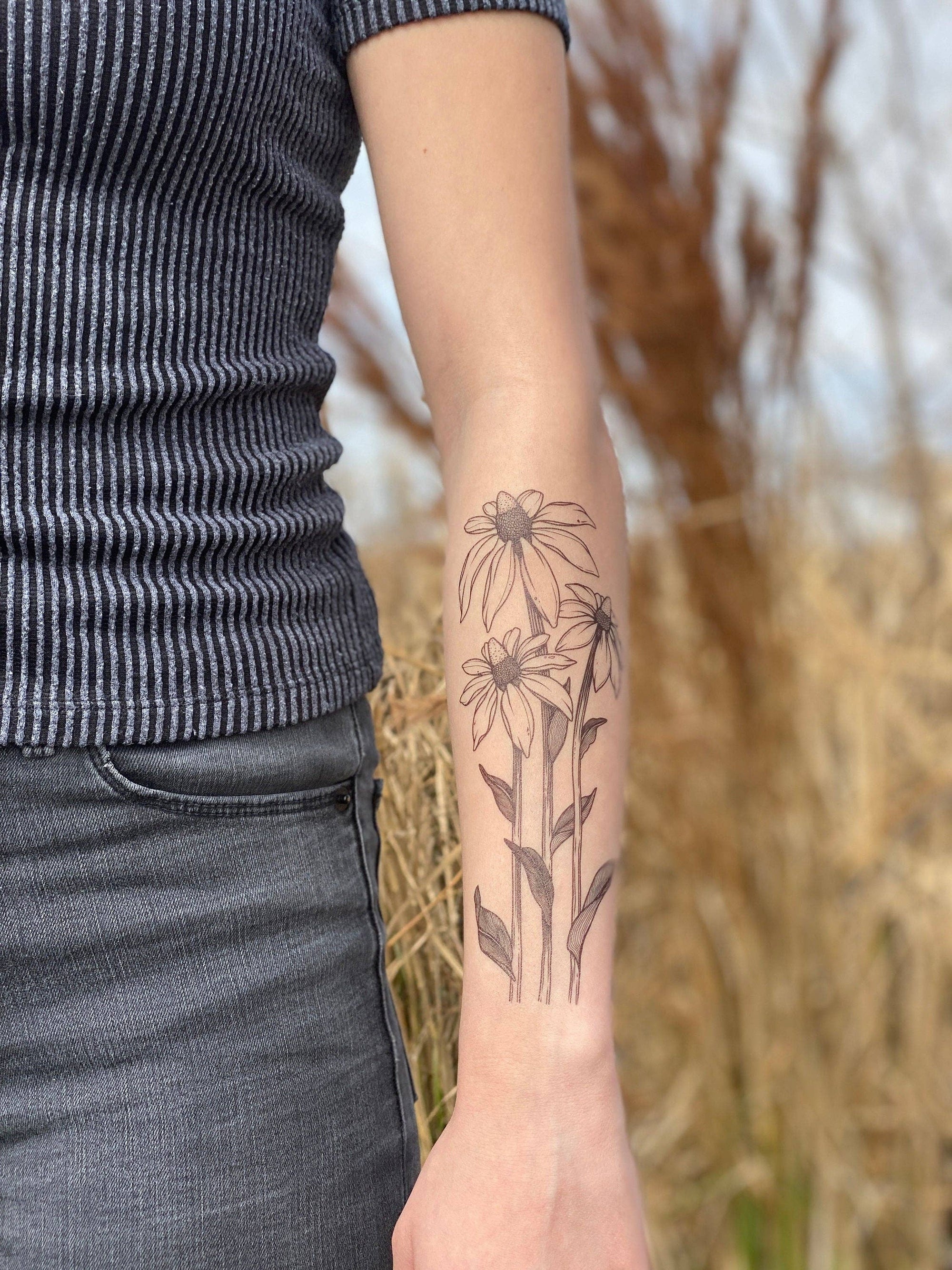 NatureTats - Coneflower Temporary Tattoo