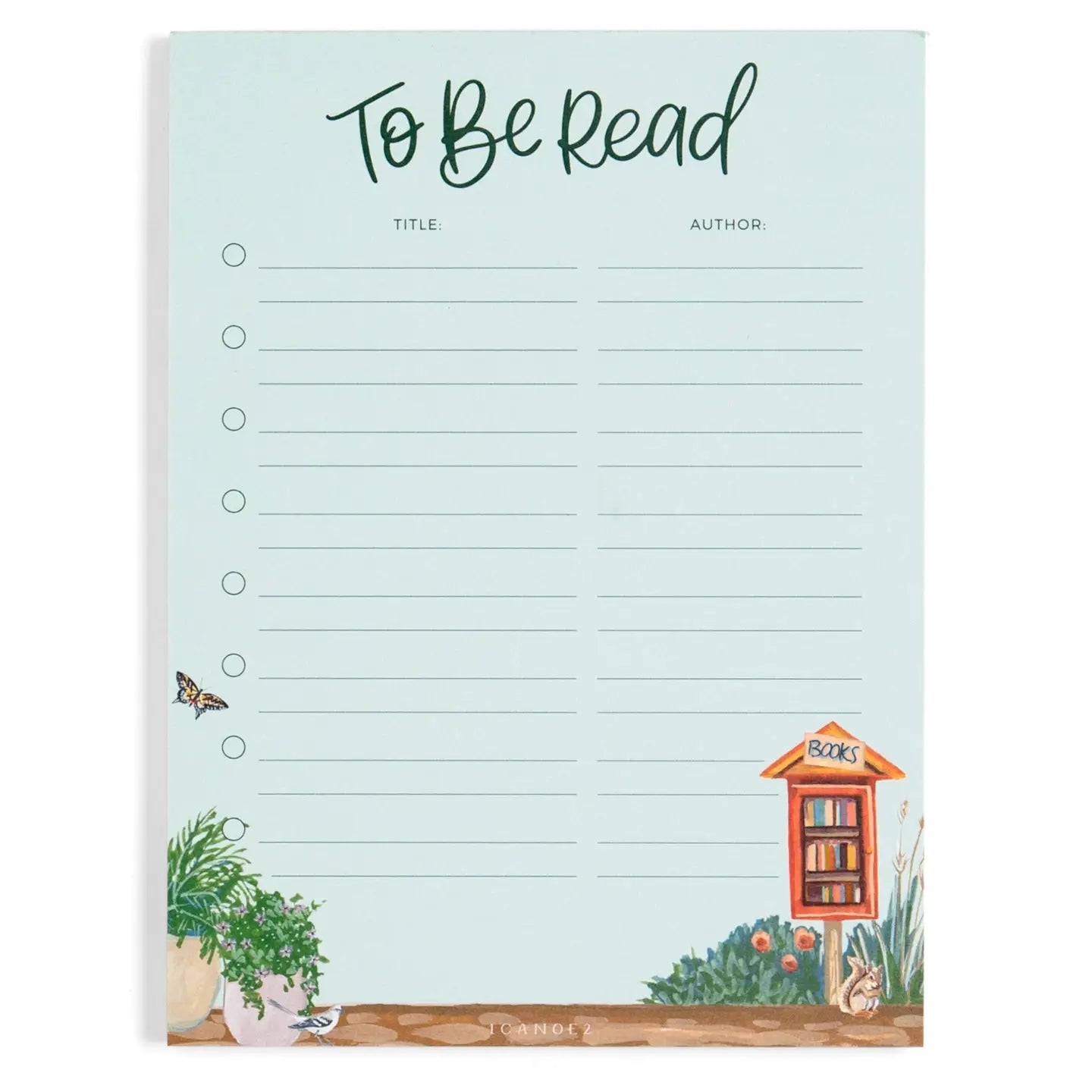 1canoe2- To Be Read Book Tracker 6x8 Notepad