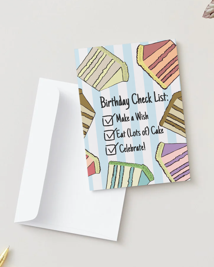 Chika Paper Studio- Greeting Card: Birthday Checklist