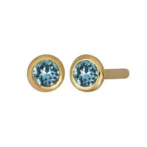 Land of Salt- Birthstone Stud Earrings in Gold - Choose Stone