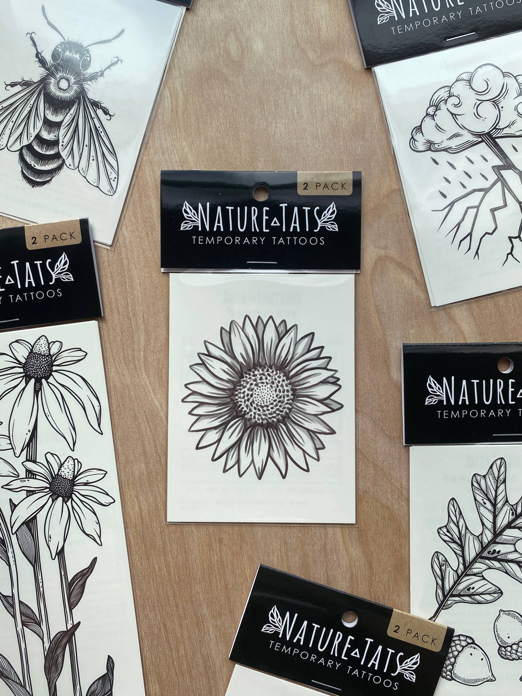 NatureTats- Sunflower Temporary Tattoo