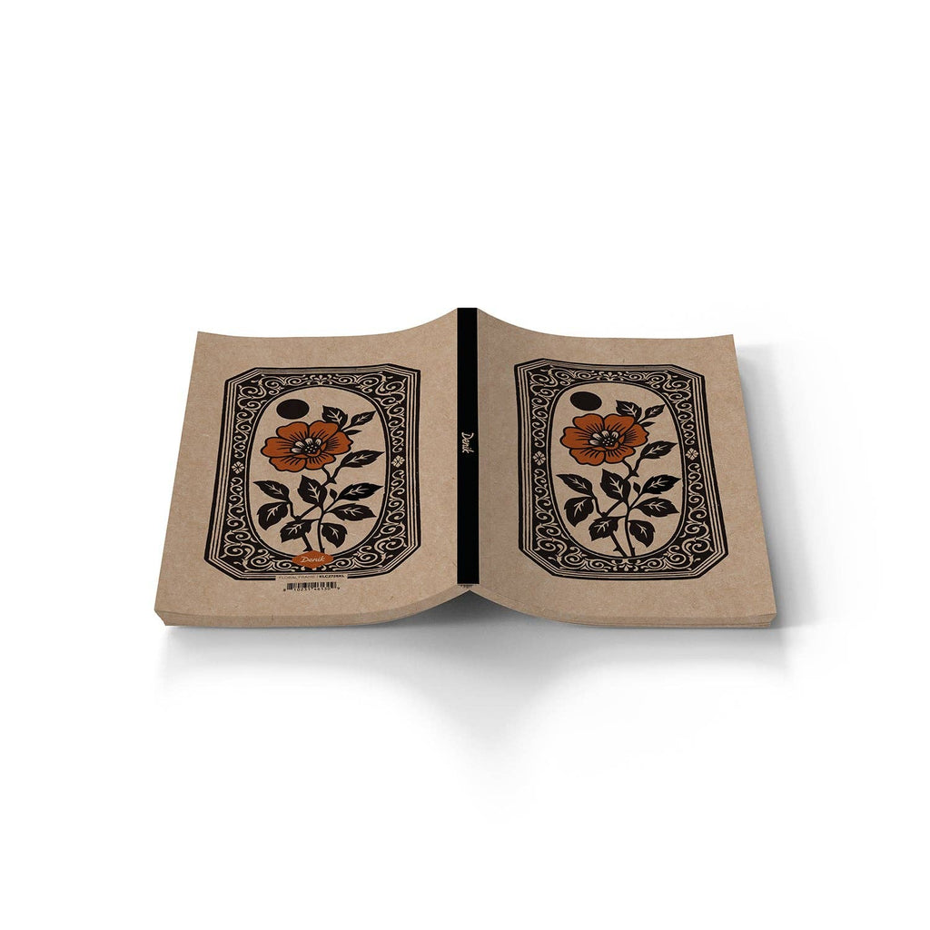 Denik-Floral Frame Kraft Classic Layflat Notebook