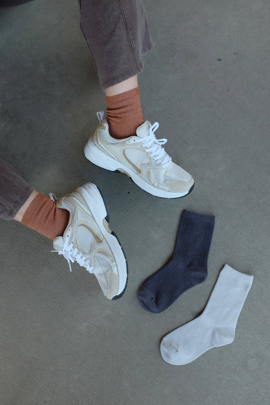 First Summer- Cozy Waffle-Knit Fall Crew Socks