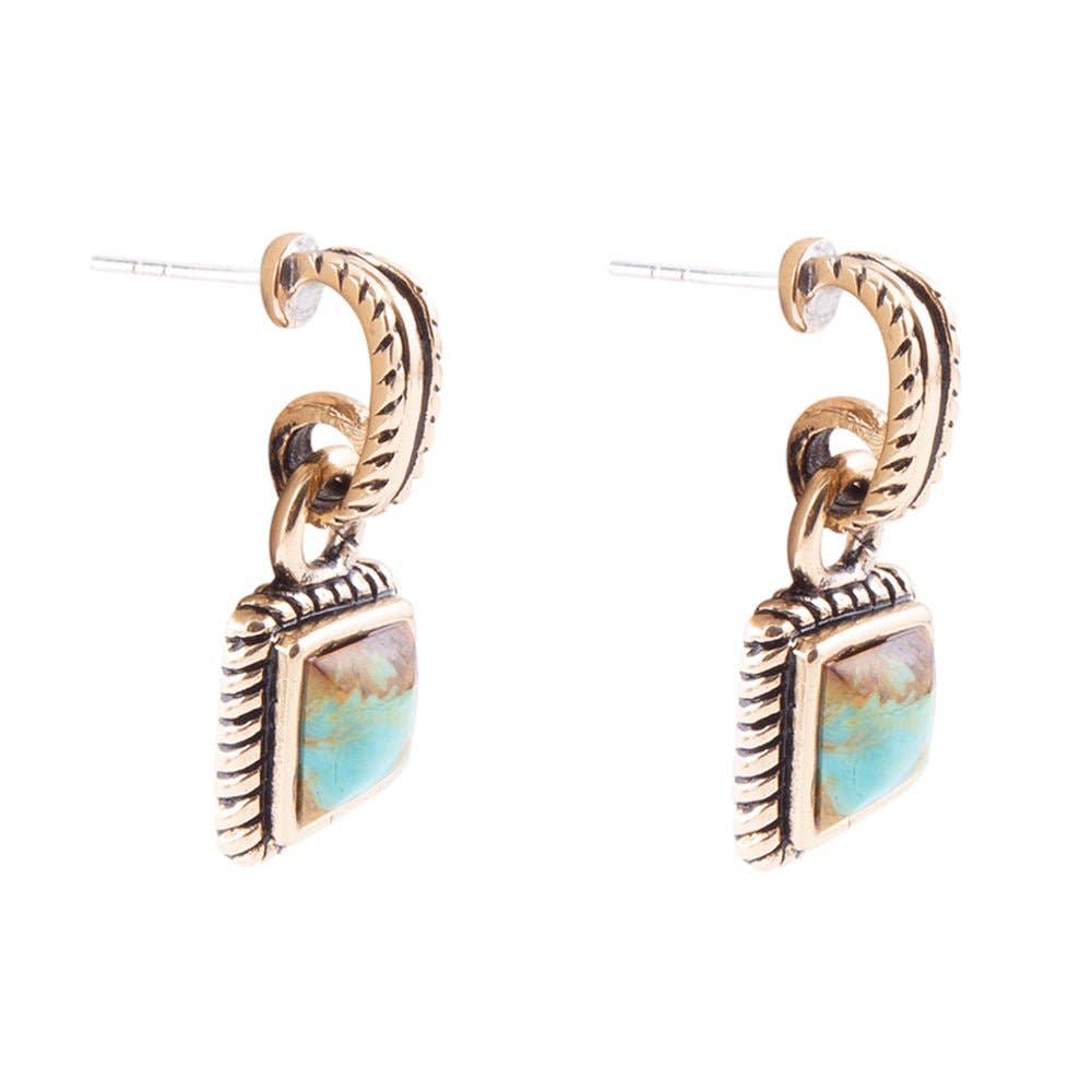Barse Jewelry- Roped Around Turquoise Earrings