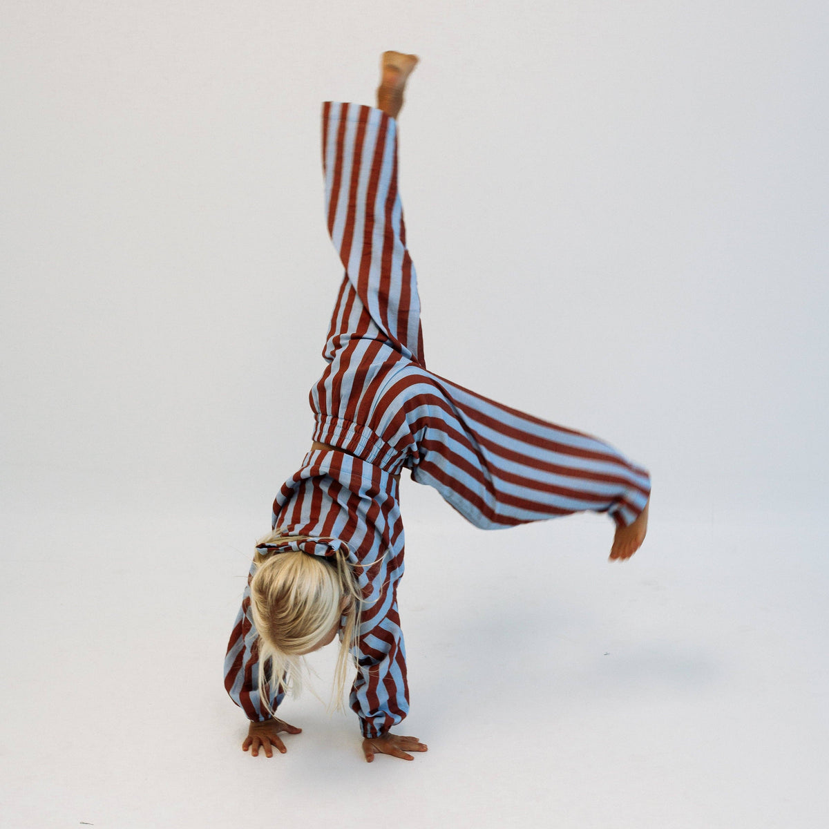 Minimalist Folk Co.- MAYA SET | 2 PIECE OUTFIT | RUSTY + BLUE STRIPES | GIRLS