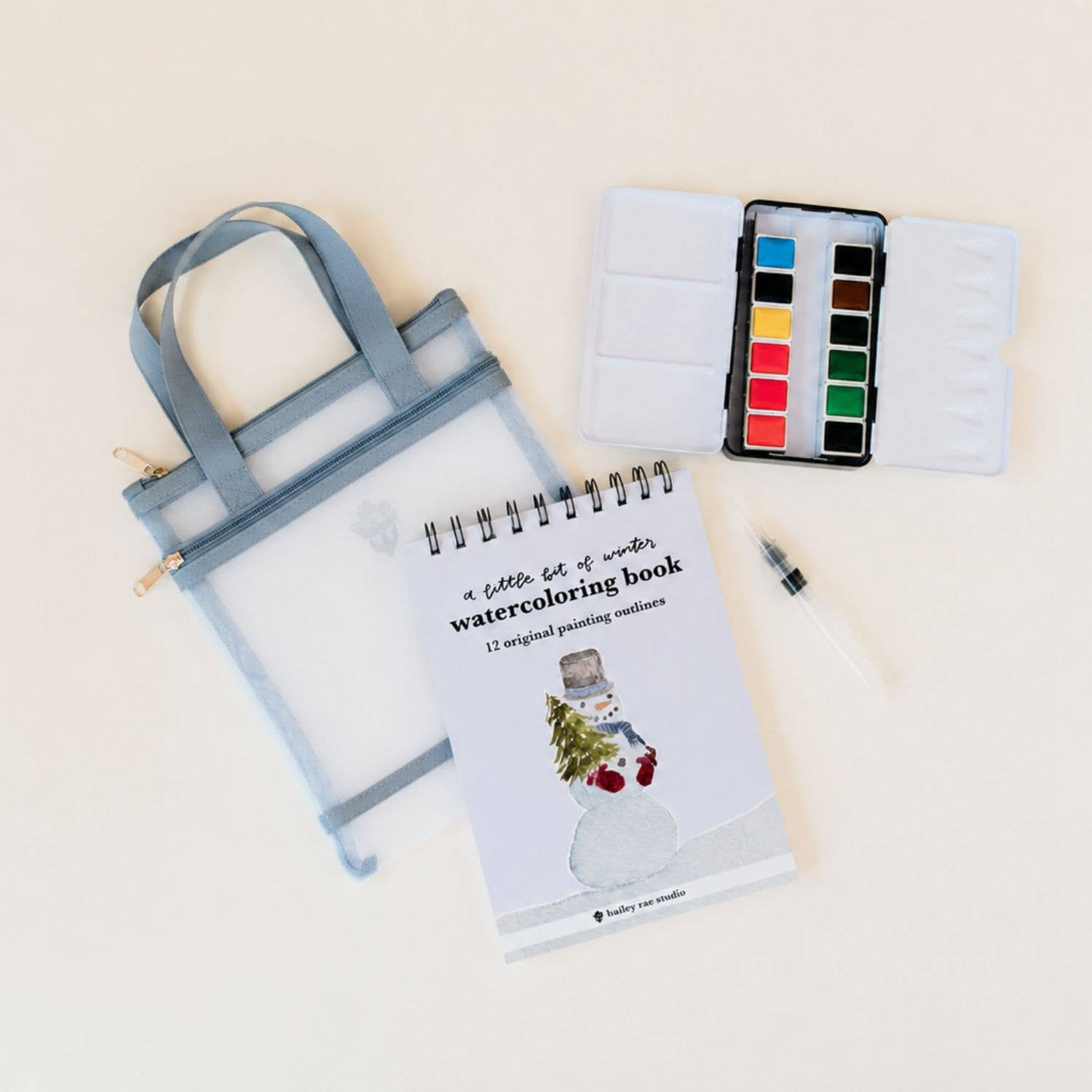 bailey rae studio-  A little bit of winter - mini watercoloring book